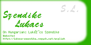 szendike lukacs business card
